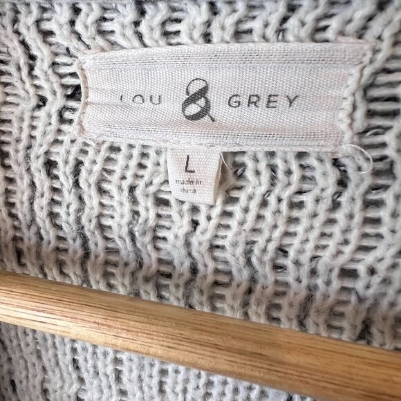 Lou & Grey Sweater Womens Size Large Black, Gray & White Wool & Mohair Cardigan - Picture 4 of 14